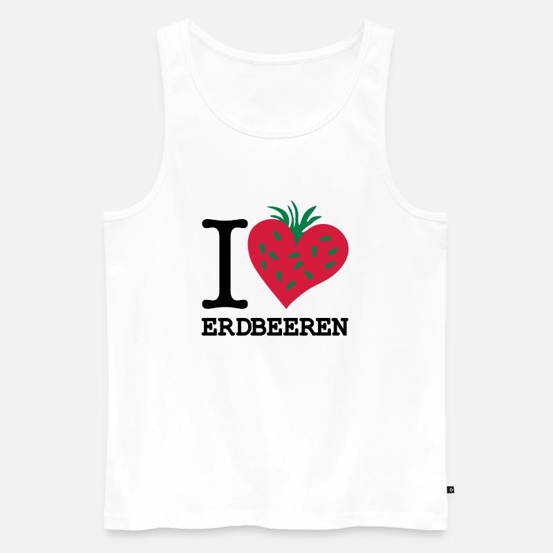 i_love_erdbeeren_3 - Männer Premium Bio Tank Top - Weiß