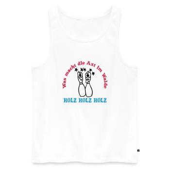 holz holz holz ... von wicki_de - Männer Premium Bio Tank Top - Weiß - Vorne - Michal (187cm)