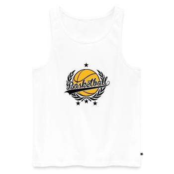 basketball Wappen - Männer Premium Bio Tank Top - Weiß - Vorne - Michal (187cm)