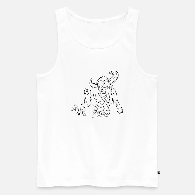Bull - Men's Premium Organic Tank Top - white