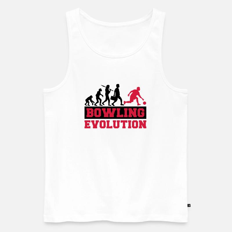 Bowling Evolution - Männer Premium Bio Tank Top - Weiß