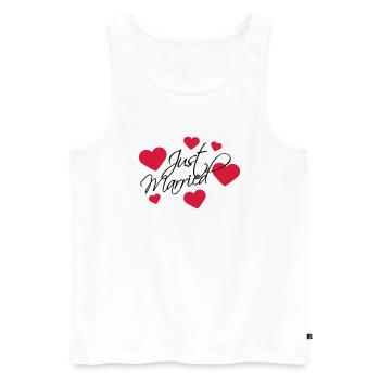 Just Married Logo - Débardeur bio Premium Homme - blanc - Devant - Michal (187cm)