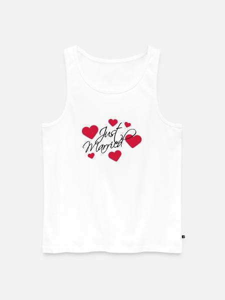 Just Married Logo - Men's Premium Organic Tank Top - white