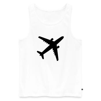 Flugzeug - Männer Premium Bio Tank Top - Weiß - Vorne - Michal (187cm)