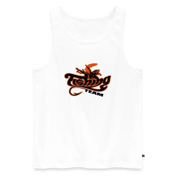 fishing_team_2c - Männer Premium Bio Tank Top - Weiß - Vorne - AI Model Male 178 light (178cm)