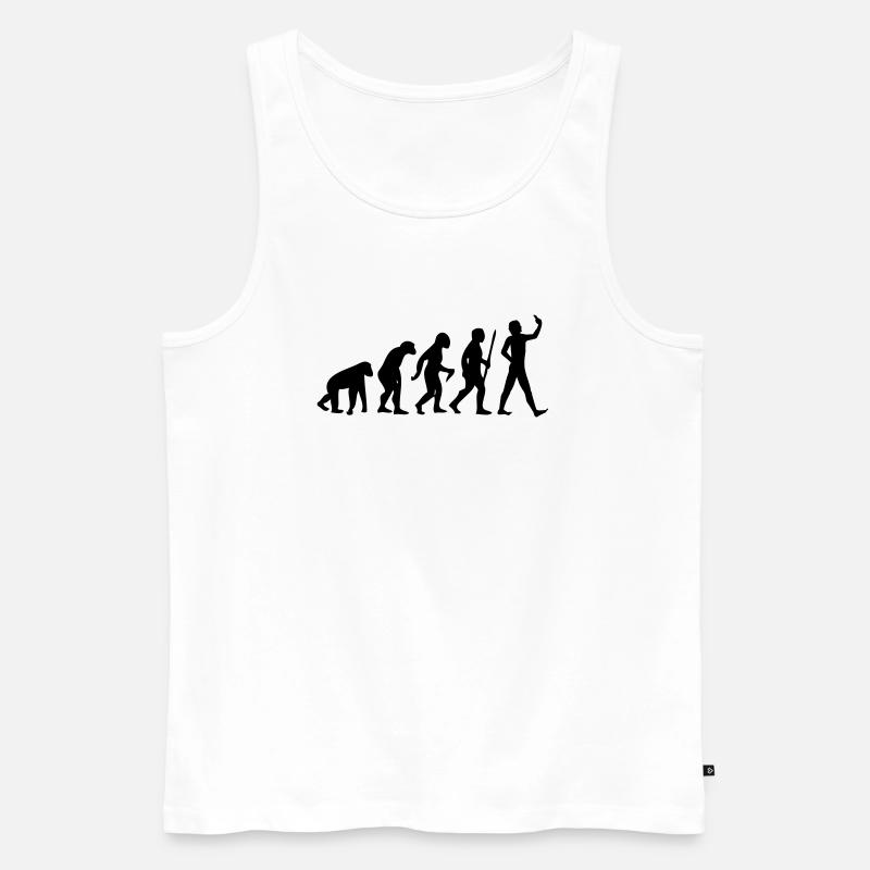Evolution #Selfie - Men's Premium Organic Tank Top - white