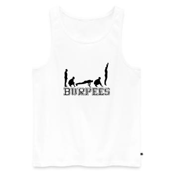 Burpees (Silhouette) - Débardeur bio Premium Homme - blanc - Devant - AI Model Male 178 light (178cm)