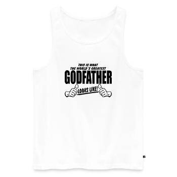 Worlds Greatest GodFather Looks Like - Men's Premium Organic Tank Top - white - Front - Michal (187cm)