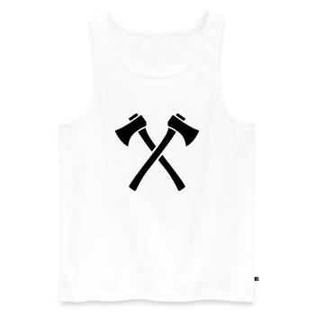 Ax - Men's Premium Organic Tank Top - white - Front - AI Model Male 178 light (178cm)