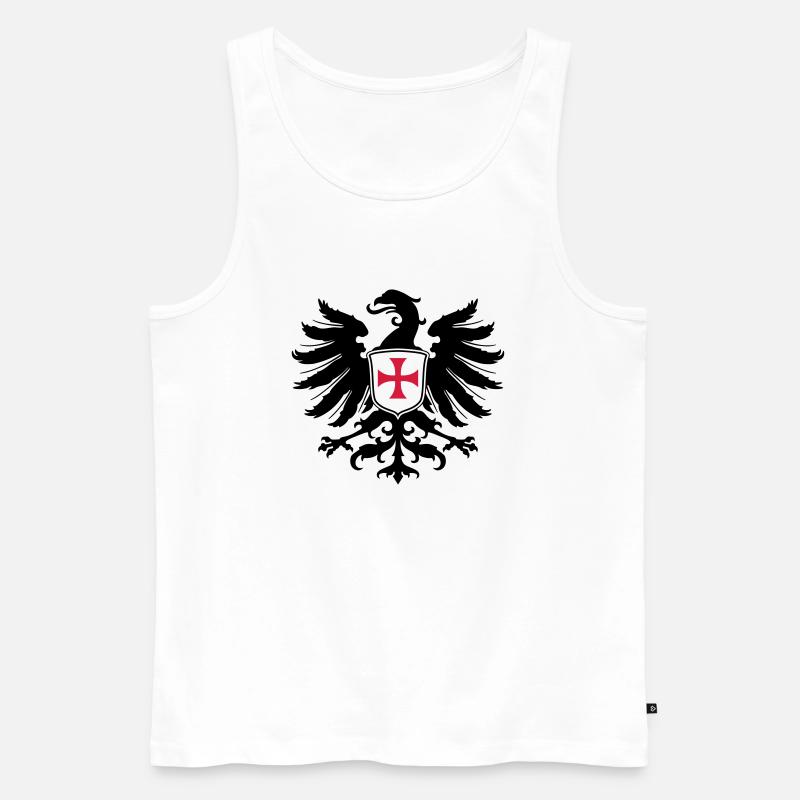 Adler Templer Kreuz - Männer Premium Bio Tank Top - Weiß
