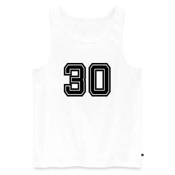 30 - Männer Premium Bio Tank Top - Weiß - Vorne - Michal (187cm)
