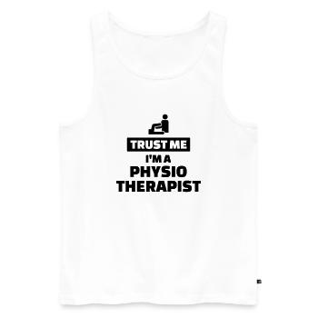 Physiotherapeut - Männer Premium Bio Tank Top - Weiß - Vorne - AI Model Male 178 light (178cm)