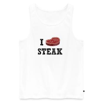 I Love Steak - Men's Premium Organic Tank Top - white - Front - Michal (187cm)