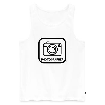 Photographer Photo Fotograf Photographe - Men's Premium Organic Tank Top - white - Front - Michal (187cm)