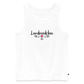 landmaedchen herz - Männer Premium Bio Tank Top - Weiß - Vorne - AI Model Male 178 light (178cm)