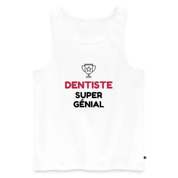 dentiste / dent / médecin / médecine - Débardeur bio Premium Homme - blanc - Devant - AI Model Male 178 light (178cm)