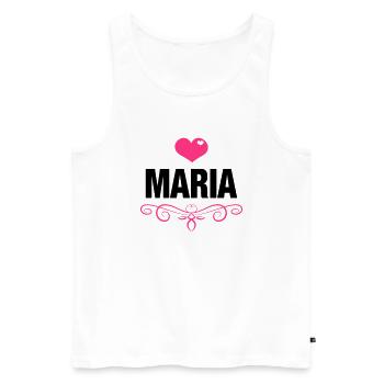 Maria, Love, Hearts, Baby, Girls, Birthday, Gifts - Débardeur bio Premium Homme - blanc - Devant - Michal (187cm)