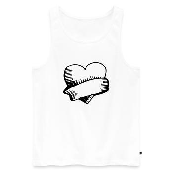 Vintage Heart - Love, Valentine's Day, Romance - Débardeur bio Premium Homme - blanc - Devant - Michal (187cm)