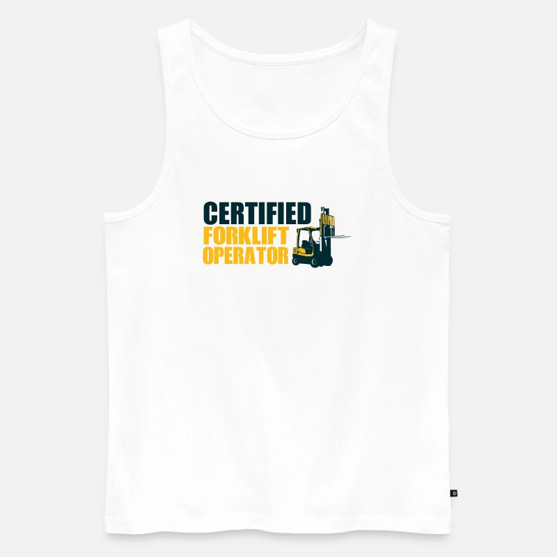 Zertifizierter Gabelstaplerfahrer - Männer Premium Bio Tank Top - Weiß