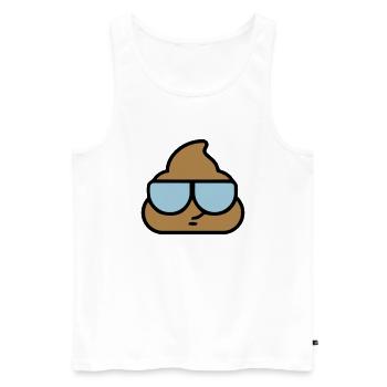 Emoji poop cool glasses - Men's Premium Organic Tank Top - white - Front - AI Model Male 178 light (178cm)