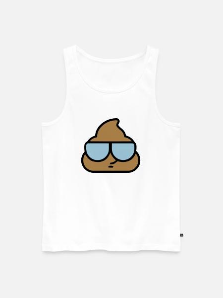 Emoji poop cool glasses - Men's Premium Organic Tank Top - white
