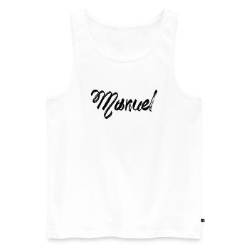 Manuel - Männer Premium Bio Tank Top - Weiß - Vorne - AI Model Male 178 light (178cm)