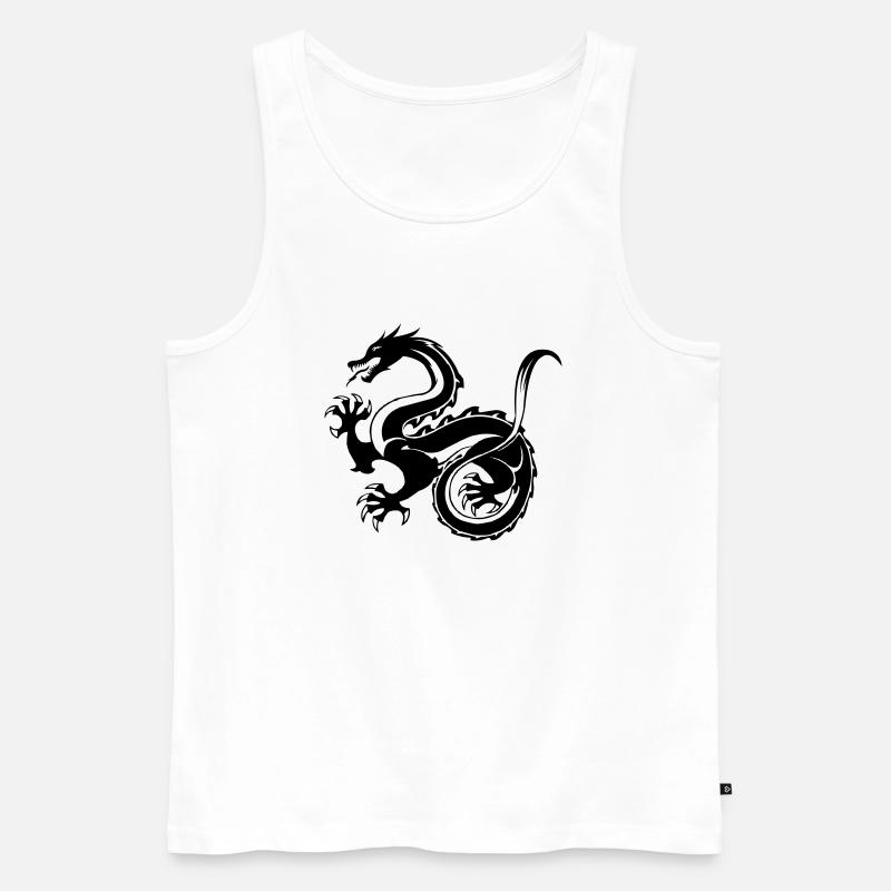 Dragon - Männer Premium Bio Tank Top - Weiß