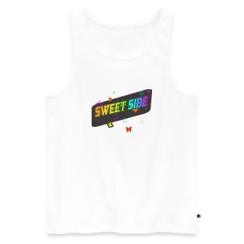 The Sweet Side - Butterfly Print - Men's Premium Organic Tank Top - white - Front - AI Model Male 178 light (178cm)