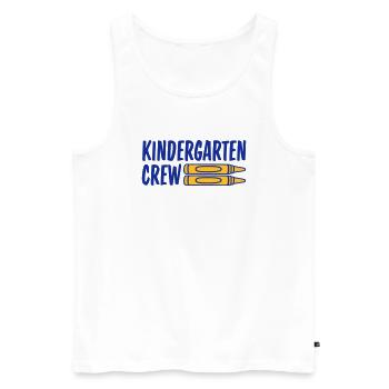 Kindergarten Crew Crayon Team - Men's Premium Organic Tank Top - white - Front - AI Model Male 178 light (178cm)