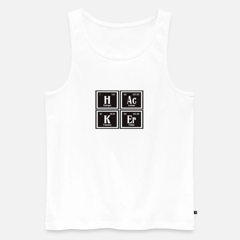 | hacker Tableau périodique des éléments - Débardeur bio Premium Homme - blanc