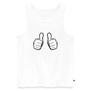 Like Hands - Männer Premium Bio Tank Top - Weiß - Vorne - AI Model Male 178 light (178cm)