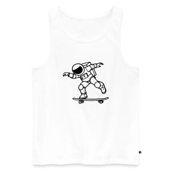 Un astronaute monte en skateboard astronautes de l’espace - Débardeur bio Premium Homme - blanc - Devant - Michal (187cm)