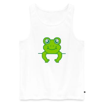 Shield Wall Frog Comic - Men's Premium Organic Tank Top - white - Front - AI Model Male 178 light (178cm)