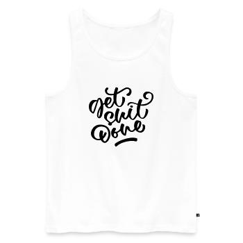 Get Shit Done - Männer Premium Bio Tank Top - Weiß - Vorne - AI Model Male 178 light (178cm)