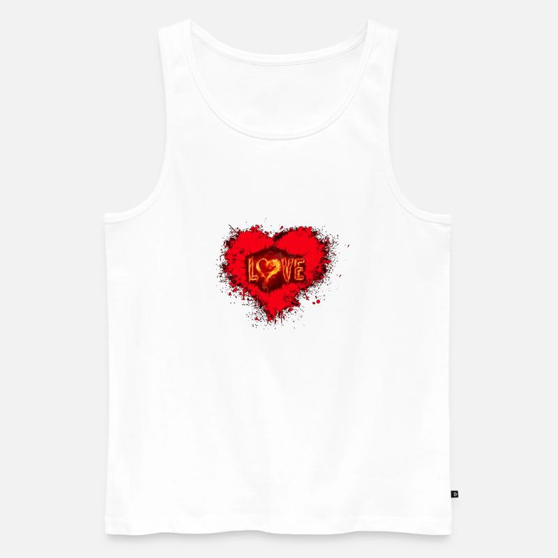 Herzausstrahlung - Männer Premium Bio Tank Top - Weiß