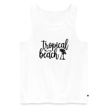 8 tropical beach - Men's Premium Organic Tank Top - white - Front - AI Model Male 178 light (178cm)