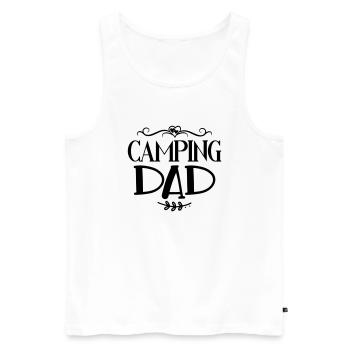 Papa de camping - Débardeur bio Premium Homme - blanc - Devant - AI Model Male 178 light (178cm)