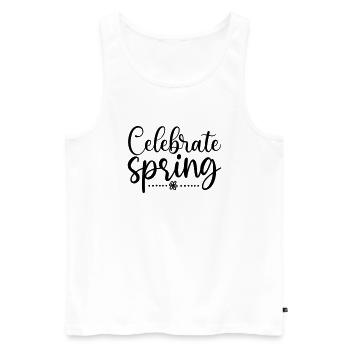 8 celebrate spring - Men's Premium Organic Tank Top - white - Front - AI Model Male 178 light (178cm)