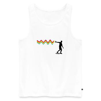 Street Art Regenbogen Sprayer - Männer Premium Bio Tank Top - Weiß - Vorne - Michal (187cm)