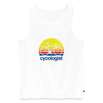 CYCOLOGUES - Débardeur bio Premium Homme - blanc - Devant - AI Model Male 178 light (178cm)