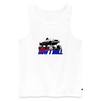 SO ROLLE ICH - Männer Premium Bio Tank Top - Weiß - Vorne - AI Model Male 178 light (178cm)