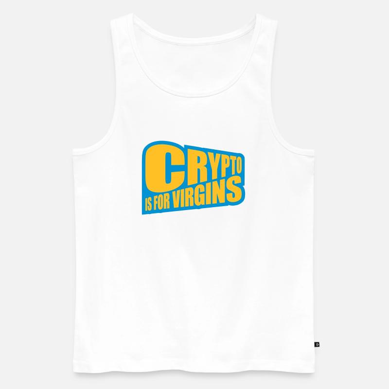crypto is for virgins - Männer Premium Bio Tank Top - Weiß