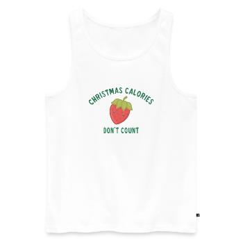 Christmas calories don't count - Débardeur bio Premium Homme - blanc - Devant - Michal (187cm)