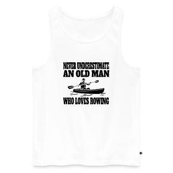 Rower Saying Rower Funny Rowing Club Rowing - Men's Premium Organic Tank Top - white - Front - AI Model Male 178 light (178cm)