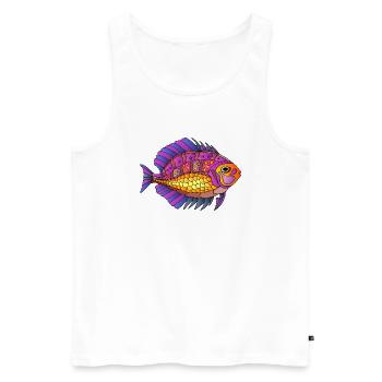 Colorful fish - Men's Premium Organic Tank Top - white - Front - Michal (187cm)
