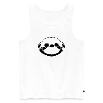 Cute Sloth Kawaii Cartoon Love Animal Vector - Men's Premium Organic Tank Top - white - Front - Michal (187cm)