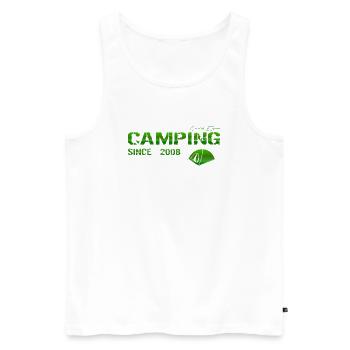 Camping 2008 Geschenk - Männer Premium Bio Tank Top - Weiß - Vorne - Michal (187cm)