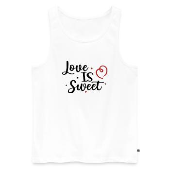 L’amour est doux - Débardeur bio Premium Homme - blanc - Devant - Michal (187cm)