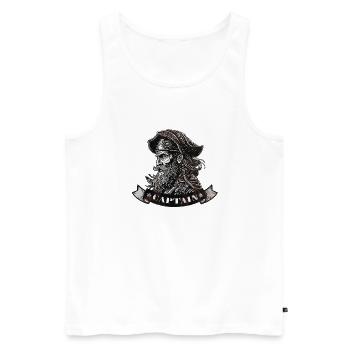 Captain - Men's Premium Organic Tank Top - white - Front - AI Model Male 178 light (178cm)