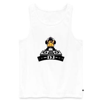 Duck DJ - Débardeur bio Premium Homme - blanc - Devant - AI Model Male 178 light (178cm)
